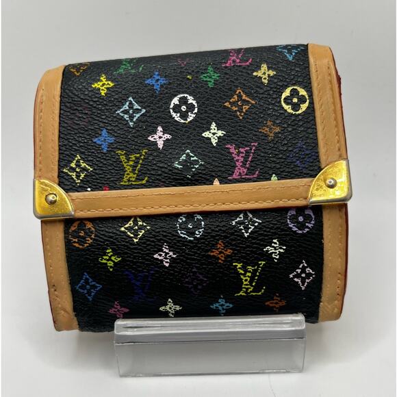 GUC Louis Vuitton Murakami Noir Trifold Wallet - Picture 1 of 8